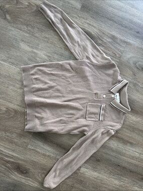 Boy’s abercrombie kids Taupe Polo Knit Sweater size 9-10